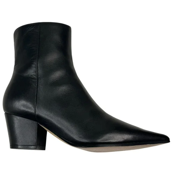 Marc Fisher LTD. Mavey Pointed Toe Black Leather Bootie Womens Size 9M New $219 - Picture 7 of 12